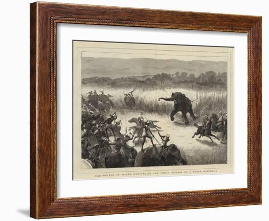 The Prince of Wales Hunting in the Terai, Charge of a Rogue Elephant-Samuel Edmund Waller-Framed Giclee Print