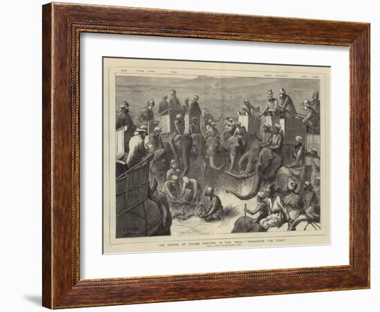 The Prince of Wales Hunting in the Terai, Measuring the Tiger-Samuel Edmund Waller-Framed Giclee Print