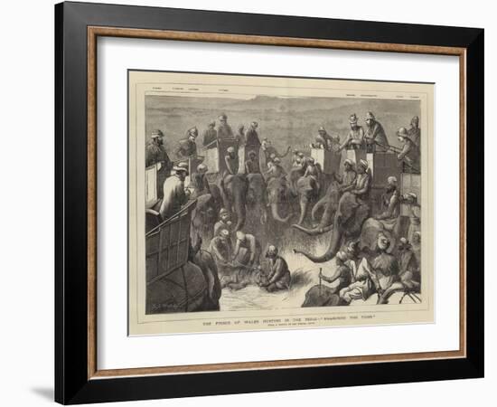 The Prince of Wales Hunting in the Terai, Measuring the Tiger-Samuel Edmund Waller-Framed Giclee Print