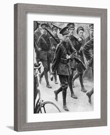 The Prince of Wales Marching with the Oxford University Officers Training Corps, C1910-null-Framed Giclee Print