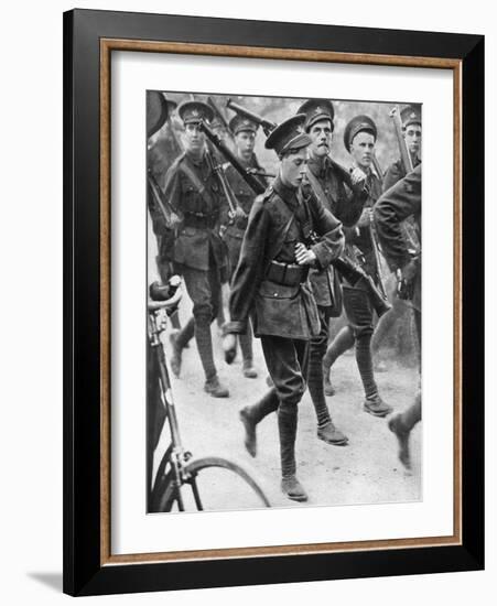 The Prince of Wales Marching with the Oxford University Officers Training Corps, C1910-null-Framed Giclee Print