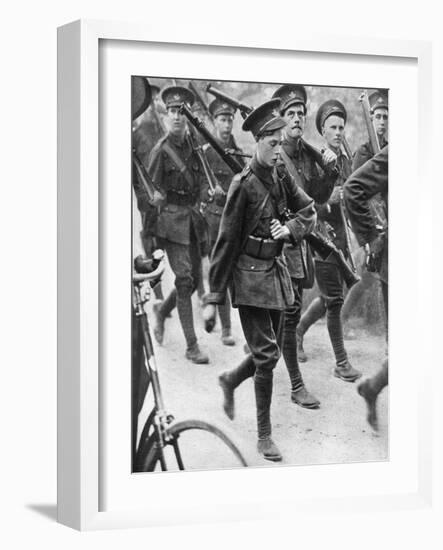 The Prince of Wales Marching with the Oxford University Officers Training Corps, C1910-null-Framed Giclee Print