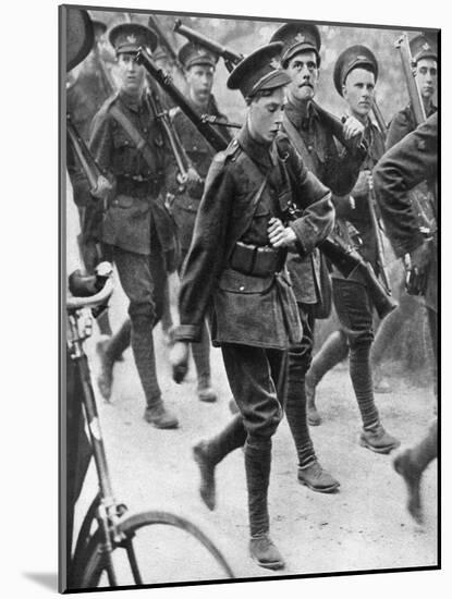 The Prince of Wales Marching with the Oxford University Officers Training Corps, C1910-null-Mounted Giclee Print