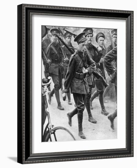 The Prince of Wales Marching with the Oxford University Officers Training Corps, C1910-null-Framed Giclee Print