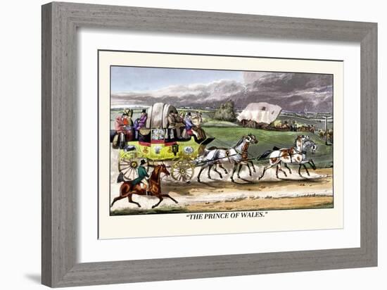 The Prince of Wales Rides on a Horse-Drawn Carriage-Henry Thomas Alken-Framed Art Print