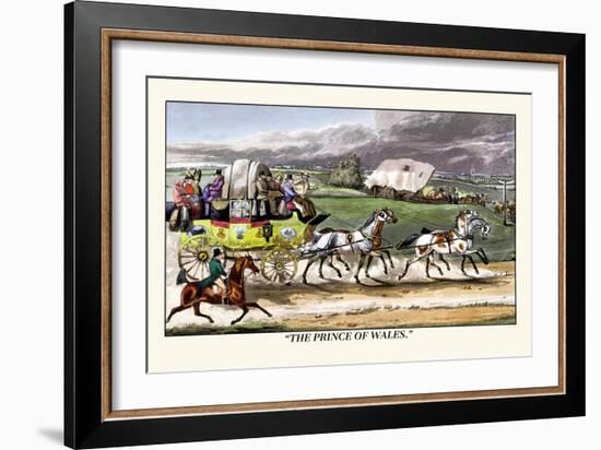 The Prince of Wales Rides on a Horse-Drawn Carriage-Henry Thomas Alken-Framed Art Print