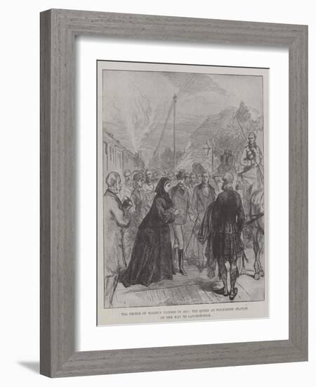 The Prince of Wales's Illness in 1871, the Queen at Wolverton Station on Her Way to Sandringham-Charles Robinson-Framed Giclee Print