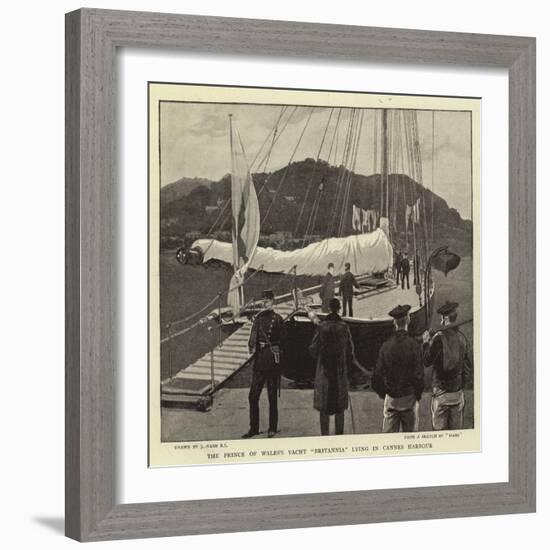 The Prince of Wales's Yacht Britannia Lying in Cannes Harbour-Joseph Nash-Framed Giclee Print