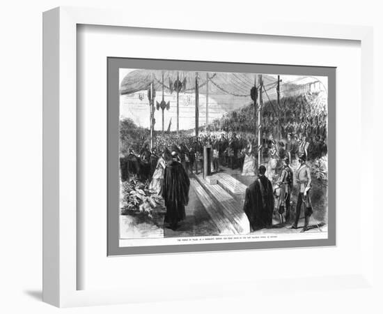 'The Prince of Wales Setting the Chief Stone at the New Grammar School at Reading.', 1870-Unknown-Framed Giclee Print