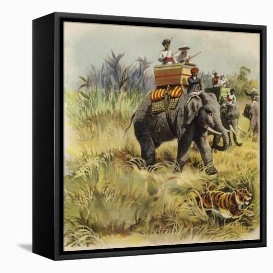 The Prince of Wales Tiger Hunting in India-Henry Payne-Framed Premier Image Canvas