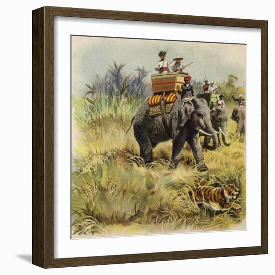 The Prince of Wales Tiger Hunting in India-Henry Payne-Framed Giclee Print