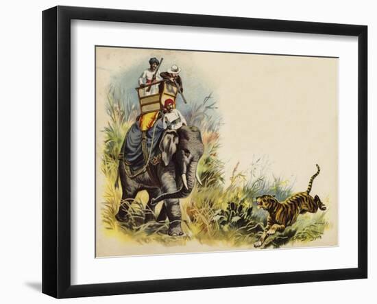 The Prince of Wales Tiger Shooting During the Royal Tour in India, 1905-Henry Payne-Framed Giclee Print