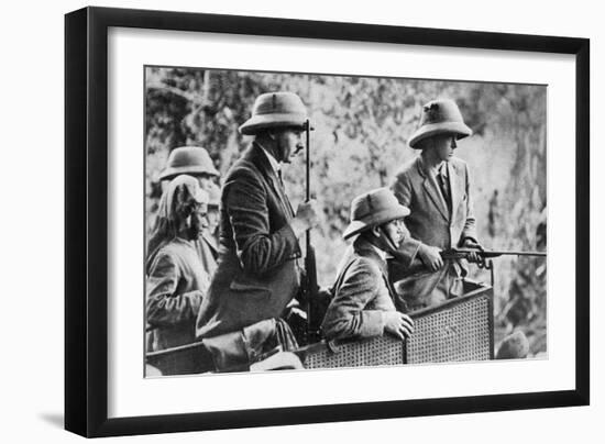 The Prince of Wales Tiger Shooting in Nepal, the Indian Tour, 1921-null-Framed Giclee Print