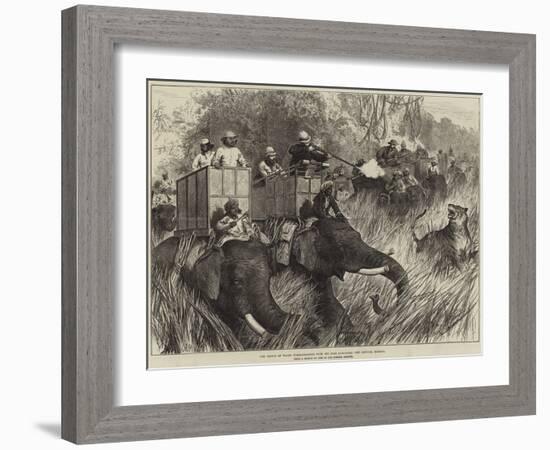 The Prince of Wales Tiger-Shooting with Sir Jung Bahadoor, the Critical Moment-Arthur Hopkins-Framed Giclee Print