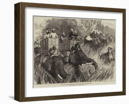 The Prince of Wales Tiger-Shooting with Sir Jung Bahadoor, the Critical Moment-Arthur Hopkins-Framed Giclee Print