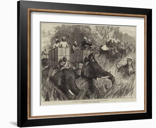 The Prince of Wales Tiger-Shooting with Sir Jung Bahadoor, the Critical Moment-Arthur Hopkins-Framed Giclee Print