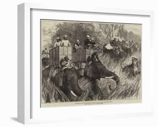 The Prince of Wales Tiger-Shooting with Sir Jung Bahadoor, the Critical Moment-Arthur Hopkins-Framed Giclee Print