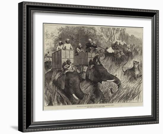 The Prince of Wales Tiger-Shooting with Sir Jung Bahadoor, the Critical Moment-Arthur Hopkins-Framed Giclee Print