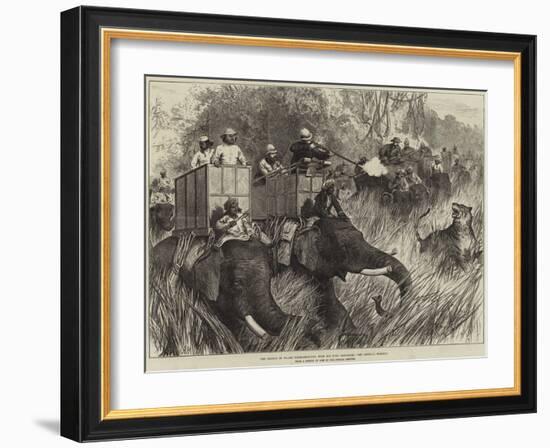 The Prince of Wales Tiger-Shooting with Sir Jung Bahadoor, the Critical Moment-Arthur Hopkins-Framed Giclee Print