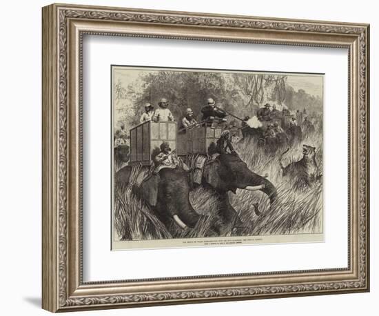 The Prince of Wales Tiger-Shooting with Sir Jung Bahadoor, the Critical Moment-Arthur Hopkins-Framed Giclee Print