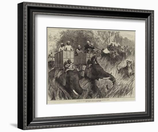 The Prince of Wales Tiger-Shooting with Sir Jung Bahadoor, the Critical Moment-Arthur Hopkins-Framed Giclee Print