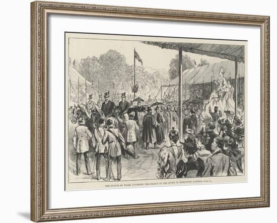 The Prince of Wales Unveiling the Statue of the Queen in Kensington Gardens, 28 June-Melton Prior-Framed Giclee Print