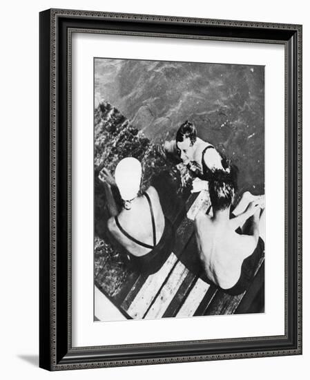 The Prince of Wales with Friends on a Raft, the Riviera, C1930S-null-Framed Giclee Print