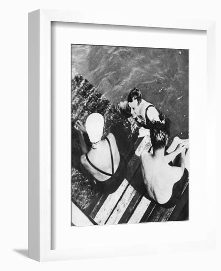 The Prince of Wales with Friends on a Raft, the Riviera, C1930S-null-Framed Giclee Print