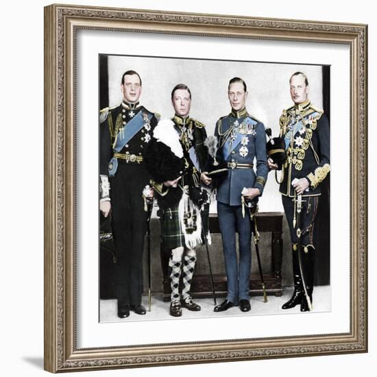 The Prince of Wales with his brothers, c1930s-Unknown-Framed Photographic Print