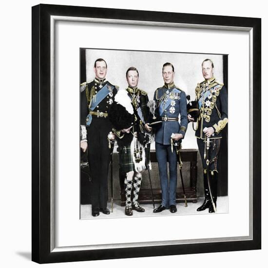 The Prince of Wales with his brothers, c1930s-Unknown-Framed Photographic Print