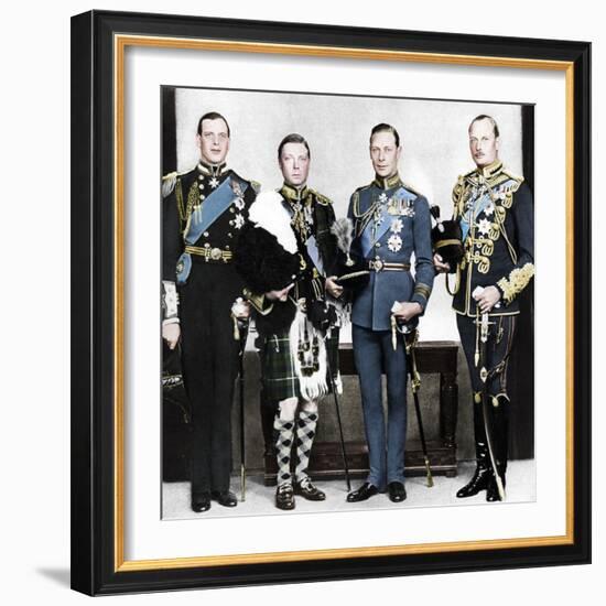 The Prince of Wales with his brothers, c1930s-Unknown-Framed Photographic Print