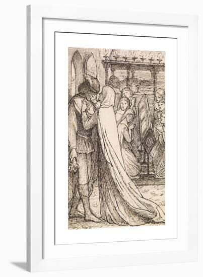 The Prince's Progress - Compositional Study for 'You Should Have Wept Her Yesterday'-Dante Gabriel Rossetti-Framed Premium Giclee Print