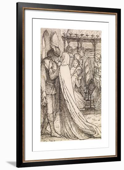 The Prince's Progress - Compositional Study for 'You Should Have Wept Her Yesterday'-Dante Gabriel Rossetti-Framed Premium Giclee Print