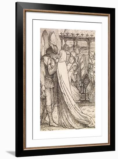 The Prince's Progress - Compositional Study for 'You Should Have Wept Her Yesterday'-Dante Gabriel Rossetti-Framed Premium Giclee Print