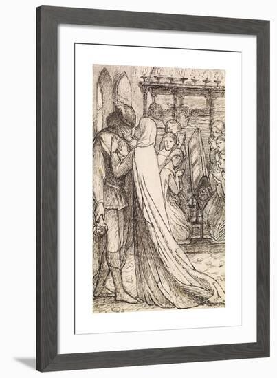 The Prince's Progress - Compositional Study for 'You Should Have Wept Her Yesterday'-Dante Gabriel Rossetti-Framed Premium Giclee Print