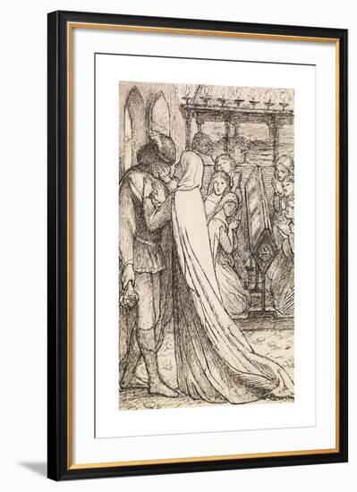 The Prince's Progress - Compositional Study for 'You Should Have Wept Her Yesterday'-Dante Gabriel Rossetti-Framed Premium Giclee Print