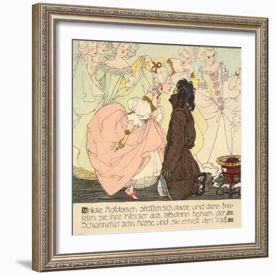 The Princess amnd the Swineherd, 1897-Heinrich Lefler-Framed Giclee Print