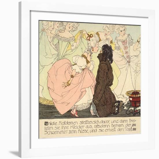 The Princess amnd the Swineherd, 1897-Heinrich Lefler-Framed Giclee Print