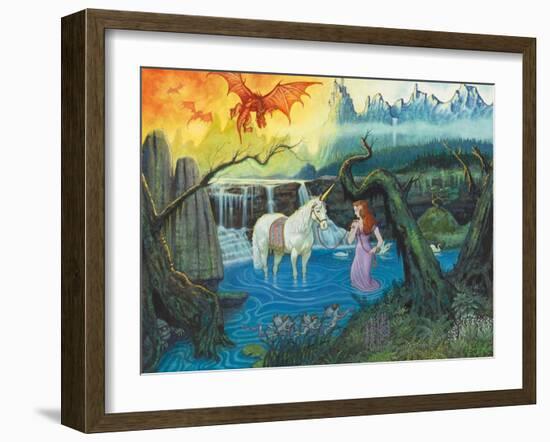 The Princess and Her Unicorn-Ben Otero-Framed Giclee Print