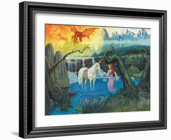 The Princess and Her Unicorn-Ben Otero-Framed Giclee Print
