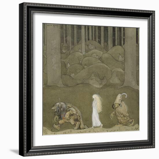 The Princess and the Trolls, 1913-John Bauer-Framed Giclee Print