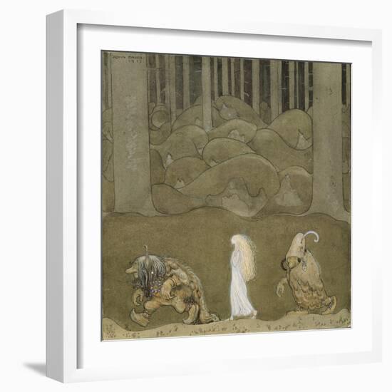 The Princess and the Trolls-John Bauer-Framed Giclee Print