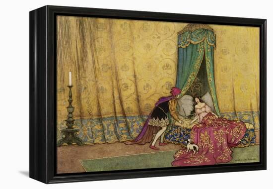 The Princess is Woken by the Prince's Kiss-Warwick Goble-Framed Premier Image Canvas