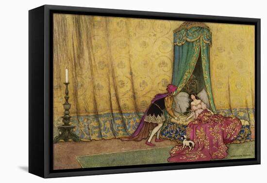 The Princess is Woken by the Prince's Kiss-Warwick Goble-Framed Premier Image Canvas