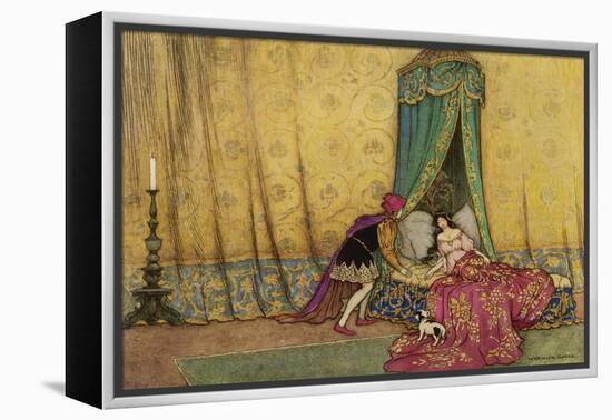 The Princess is Woken by the Prince's Kiss-Warwick Goble-Framed Premier Image Canvas