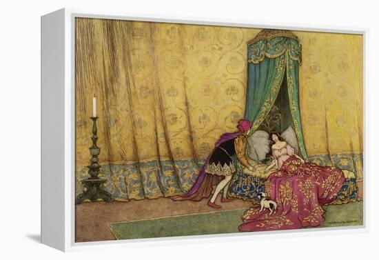 The Princess is Woken by the Prince's Kiss-Warwick Goble-Framed Premier Image Canvas