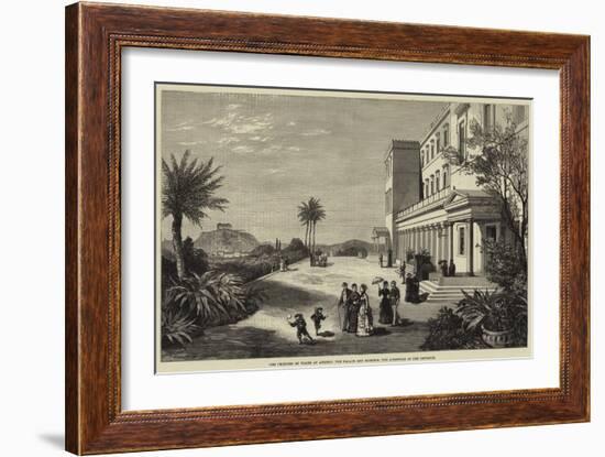 The Princess of Wales at Athens, the Palace and Gardens, the Acropolis in the Distance-null-Framed Giclee Print