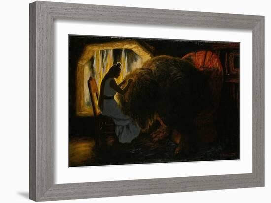 The Princess Picking Lice from the Troll-Theodor Kittelsen-Framed Giclee Print