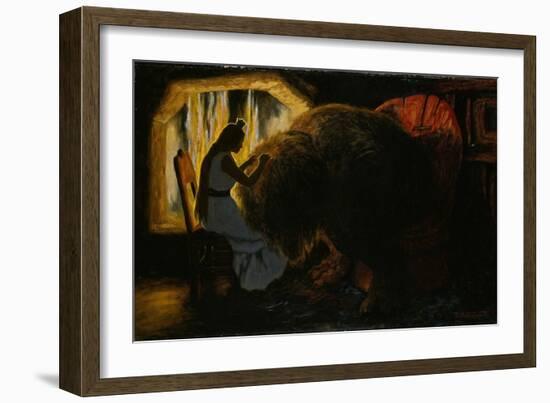 The Princess Picking Lice from the Troll-Theodor Kittelsen-Framed Giclee Print