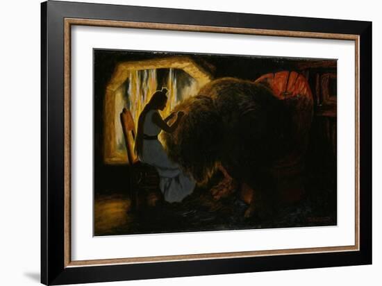 The Princess Picking Lice from the Troll-Theodor Kittelsen-Framed Giclee Print